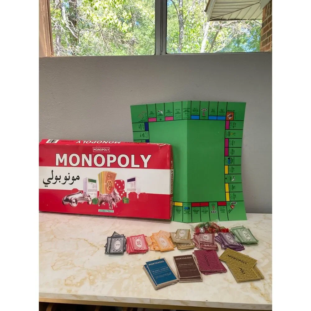 Vintage Rare Arabic Monopoly Game Complete Made in Pakistan Britain Real Estate